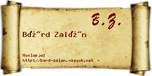 Bárd Zalán névjegykártya